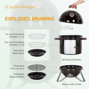 Alternative view of Portable Enamel Vertical Patio Smoker-Captiva Designs