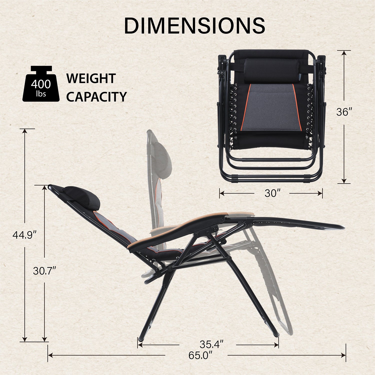 Oversize Padded Adjustable Zero Gravity Chair with Cup Holder - Image 3