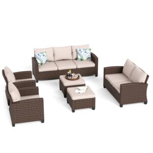 Alternative view of Phi Villa 9-Seater Outdoor Rattan Conversation Sofa Set With Love Seat