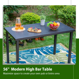 Alternative view of Phi Villa 56" Pub Rectangular Steel Bar High Table