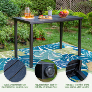 Phi Villa 56" Pub Rectangular Steel Bar High Table