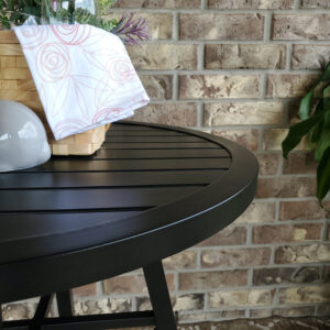 Alternative view of Phi Villa Outdoor Steel Round Small Coffee Table Bistro Table