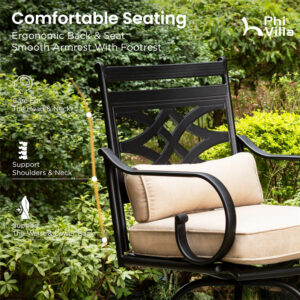 Alternative view of 7-Pcs Bar Stool Set of 26.8" Sophilisticate Swivel Bar Stools for Deck-Phi Villa
