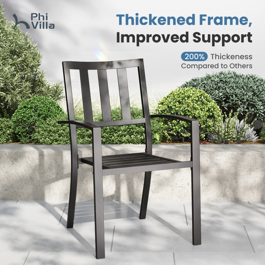 9-Piece Patio Dining Set with Enlarged Square Table and Stackable Chairs - Image 5