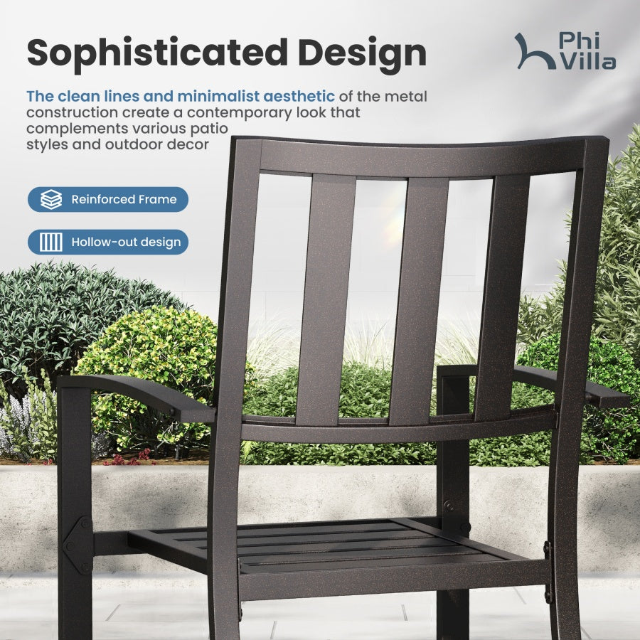9-Piece Patio Dining Set with Enlarged Square Table and Stackable Chairs - Image 6