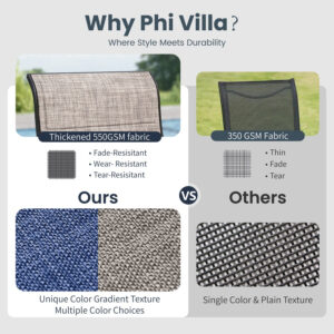 Alternative view of PHI VILLA 5-Piece Patio Dining Set With Wood-look Table & 4 Padded Textilene Swivel Chairs