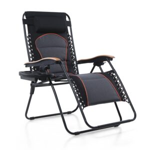 Alternative view of Oversize Padded Adjustable Zero Gravity Chair with Cup Holder