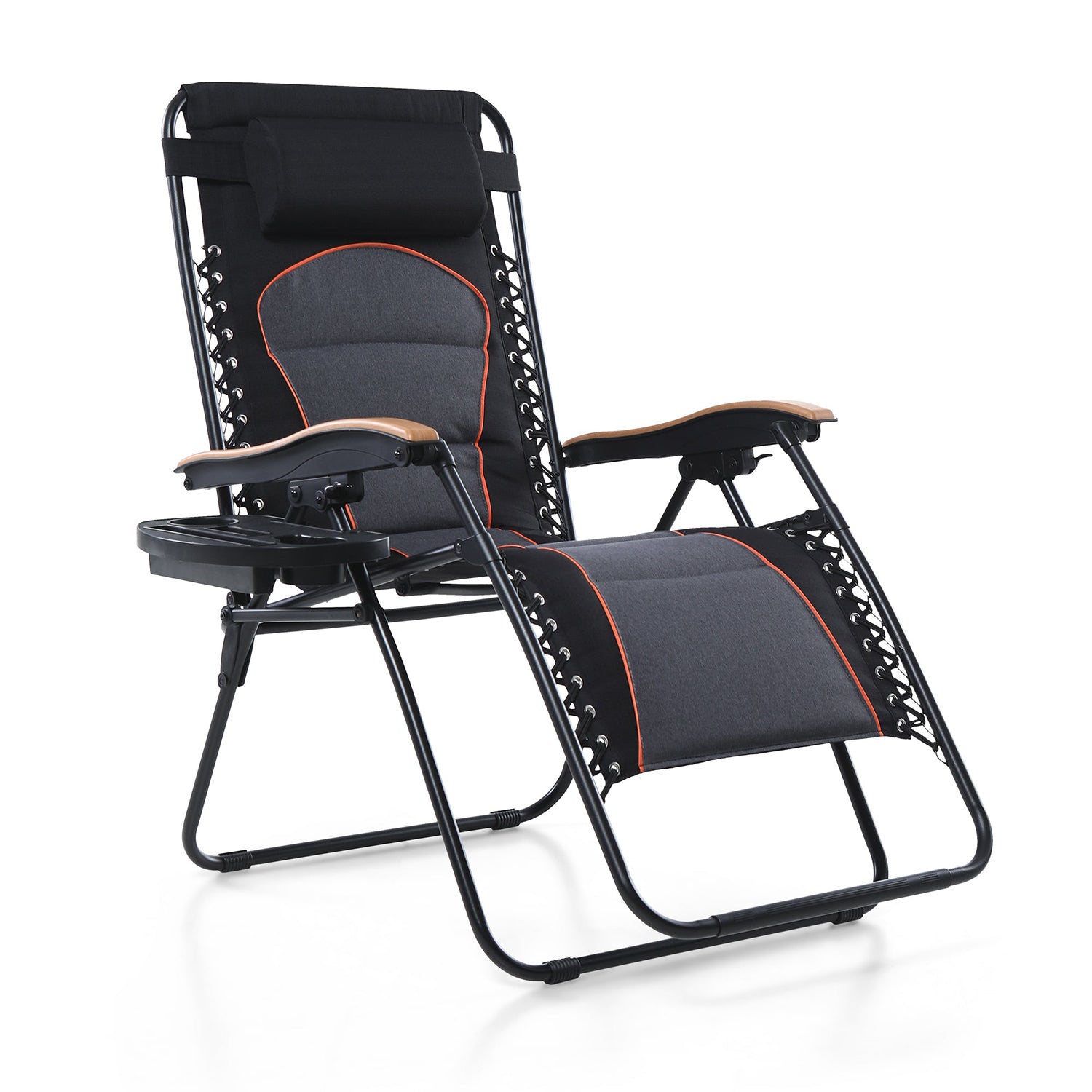 Oversize Padded Adjustable Zero Gravity Chair with Cup Holder - Image 2