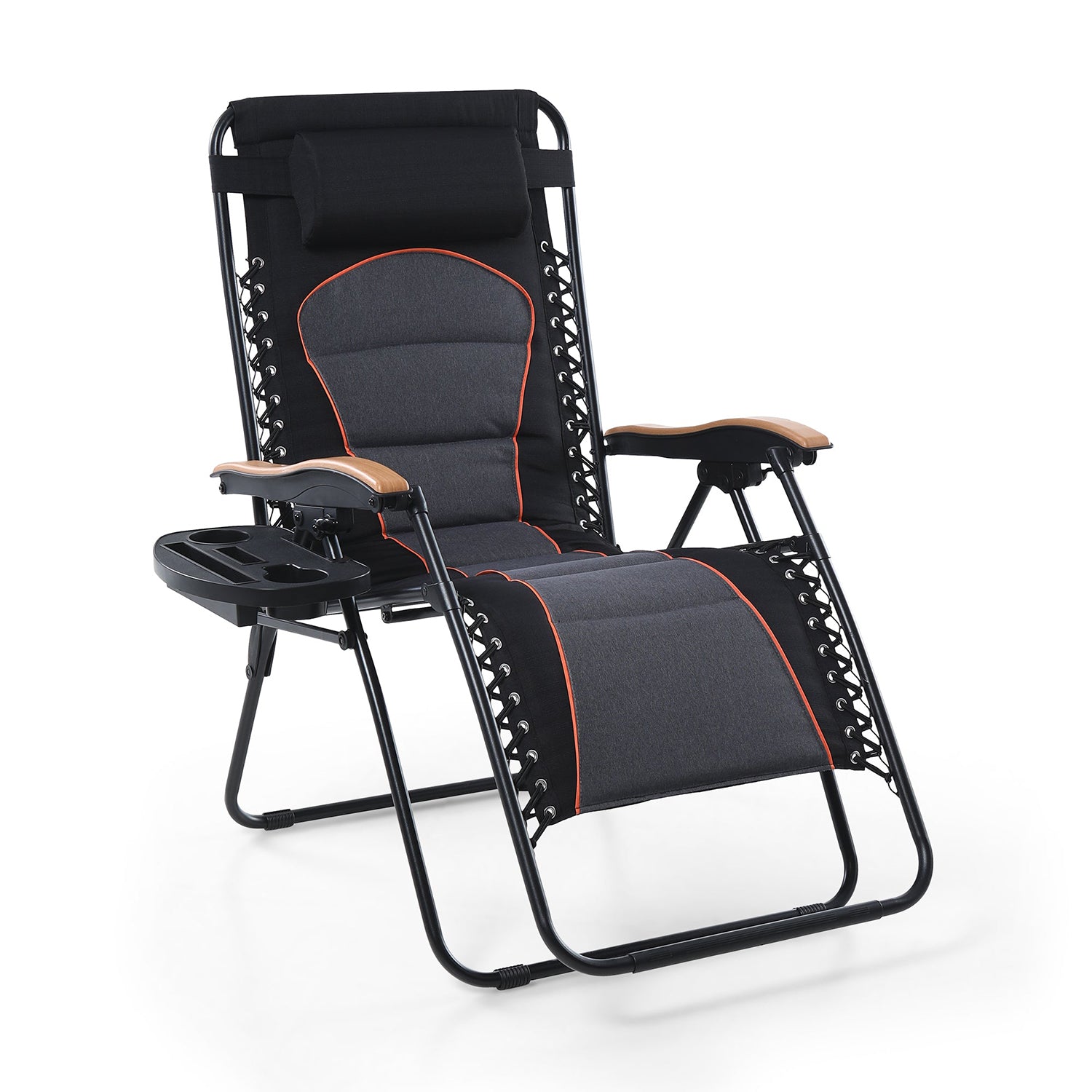 Oversize Padded Adjustable Zero Gravity Chair with Cup Holder - Image 6