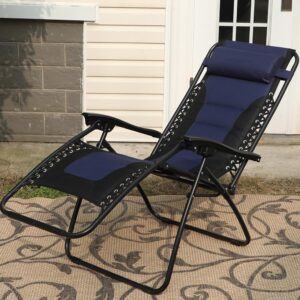 Alternative view of PHI VILLA Padded Zero Gravity Chair Adjustable Recliner With Cup Holder