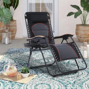Oversize Padded Adjustable Zero Gravity Chair with Cup Holder