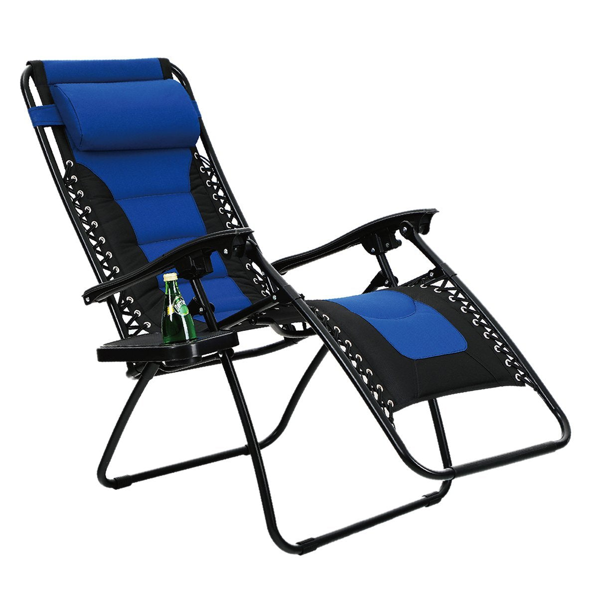 PHI VILLA Padded Zero Gravity Chair Adjustable Recliner With Cup Holder