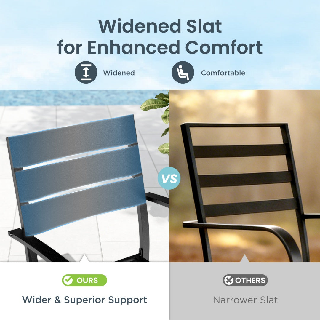 Veranda 4-Seater Outdoor Dining Set with Square Table - Image 3
