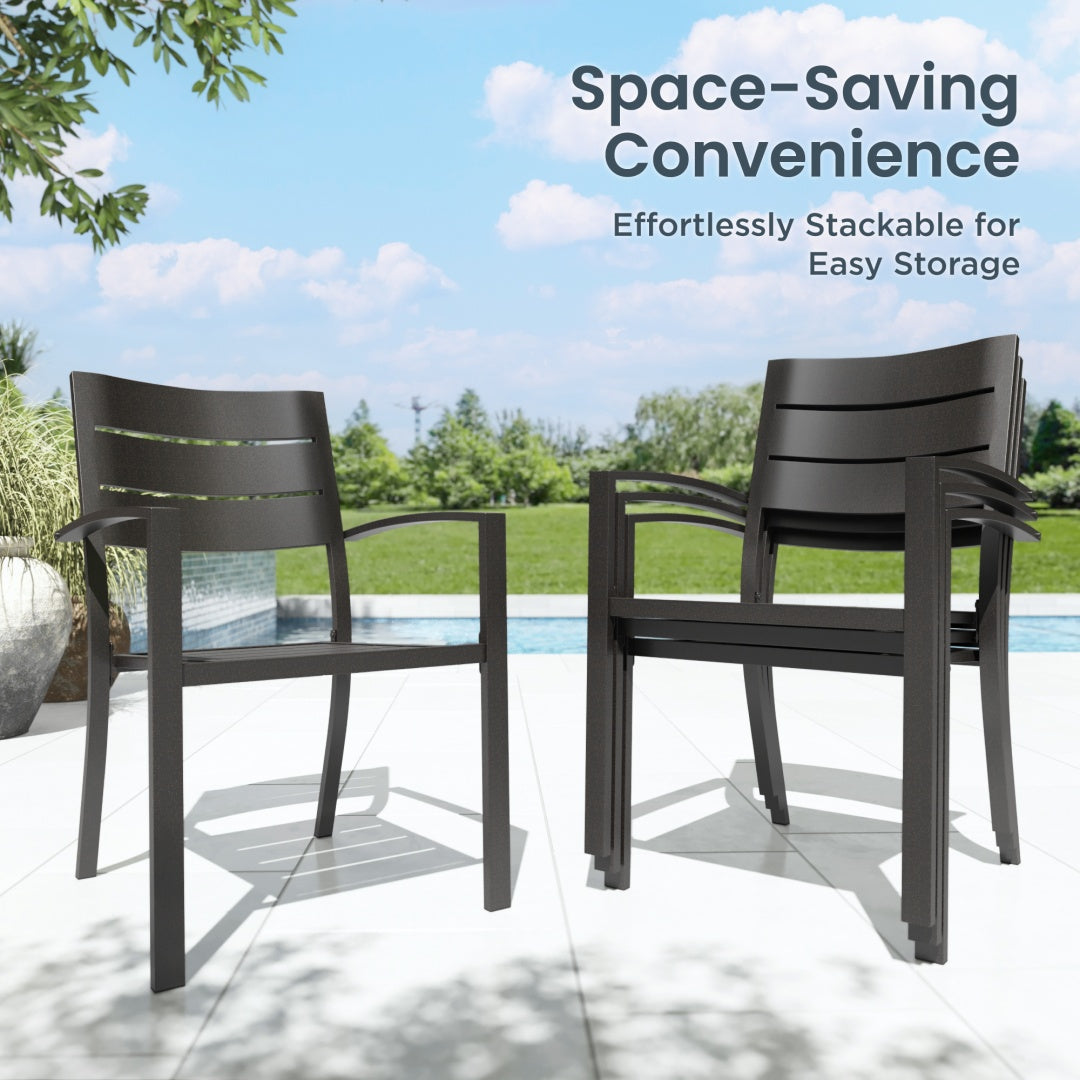 Veranda 4-Seater Outdoor Dining Set with Square Table - Image 4
