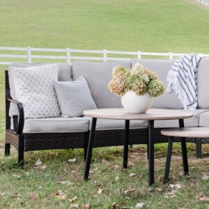Alternative view of Curved Outdoor Sectional Sofa in Elegant Vines Design