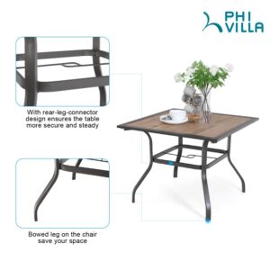 Alternative view of Phi Villa Wood-Look Patio Dining Table with Umbrella Hole