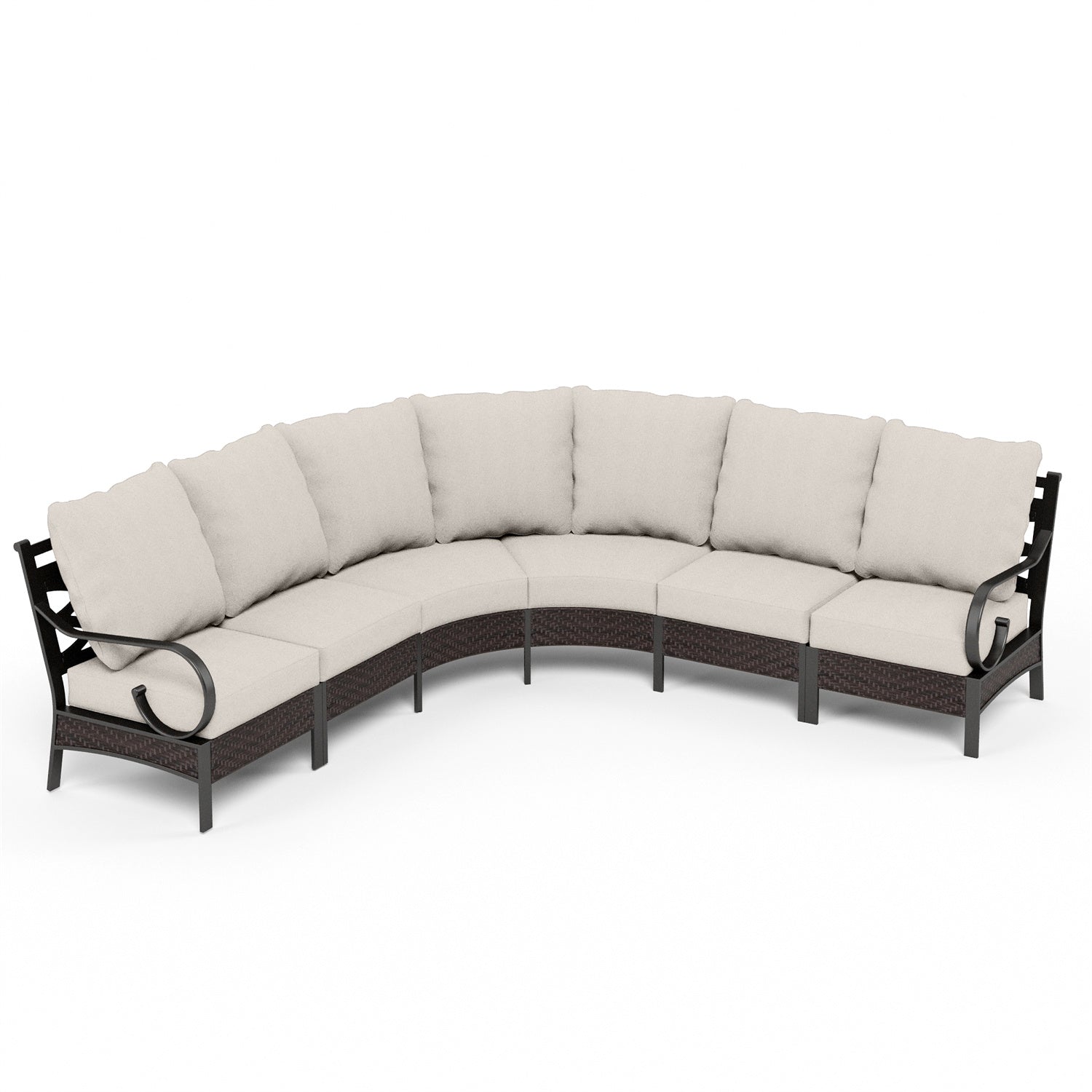 Curved Outdoor Sectional Sofa in Elegant Vines Design - Image 3