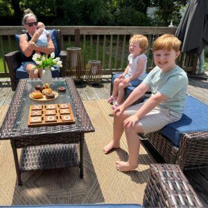Alternative view of 7-Seater Garden Vintage Swivel Rattan Sofa Sets with Ottomans and Table